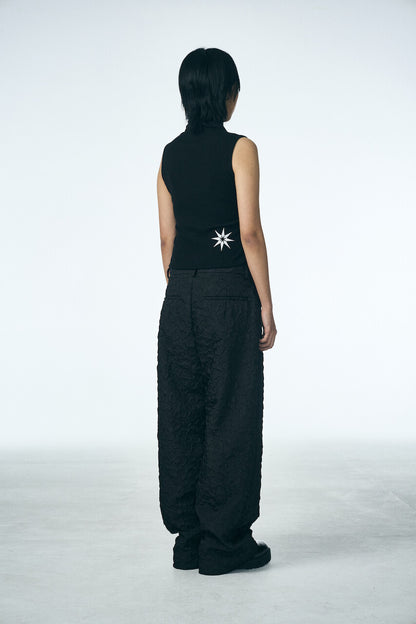 SHIRRING RAINDROP PANTS_BLACK