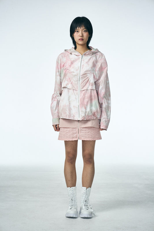 SHIRRING HOOD JUMPER_PINK
