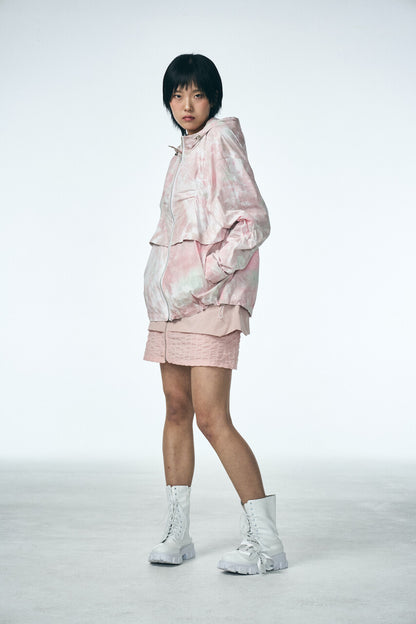 SHIRRING HOOD JUMPER_PINK