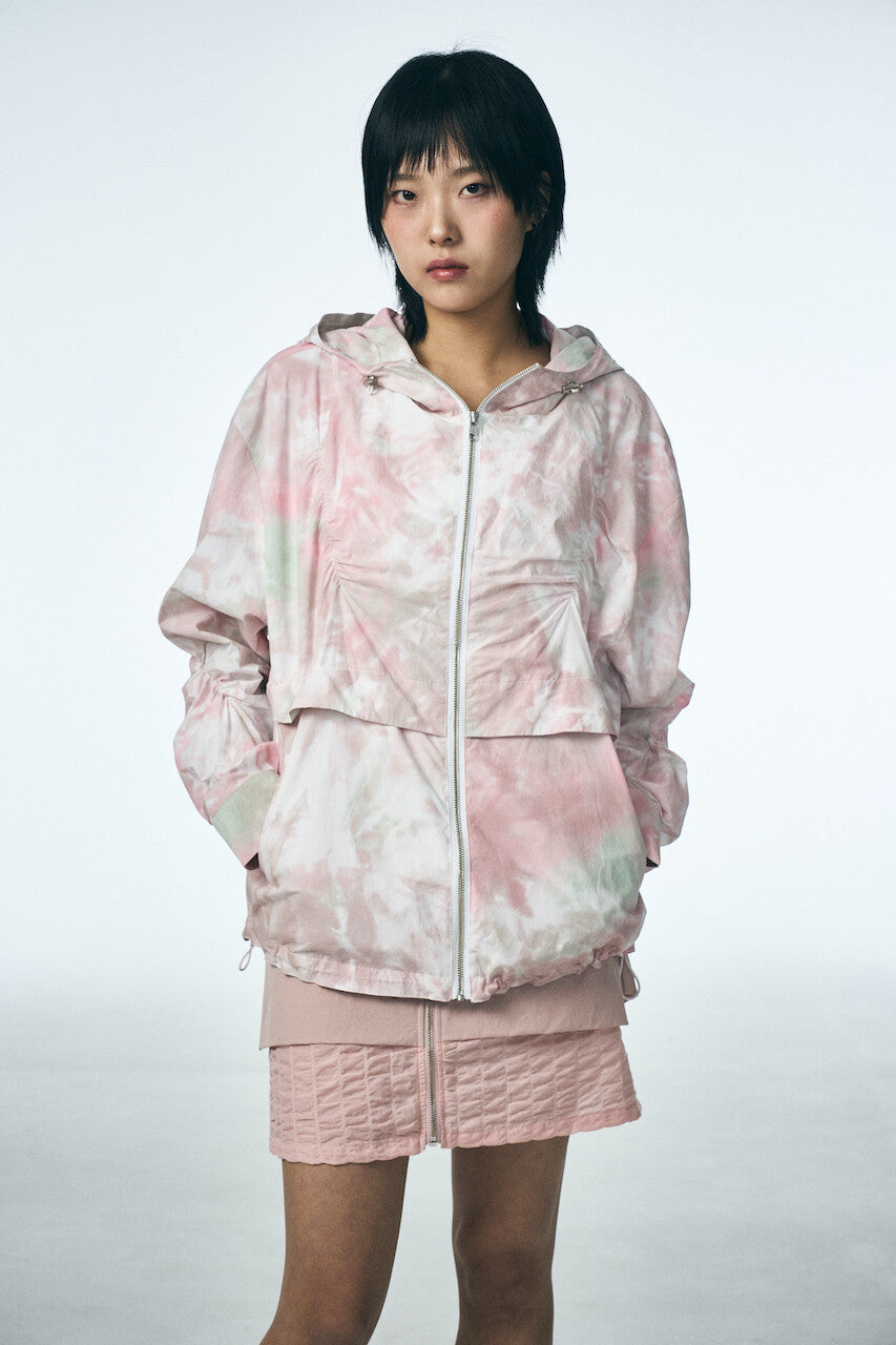 SHIRRING HOOD JUMPER_PINK