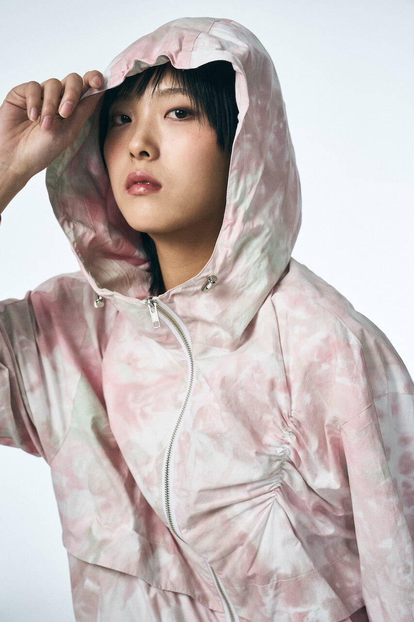 SHIRRING HOOD JUMPER_PINK