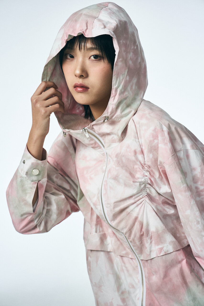 SHIRRING HOOD JUMPER_PINK