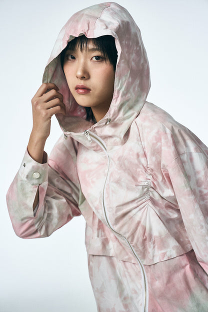 SHIRRING HOOD JUMPER_PINK
