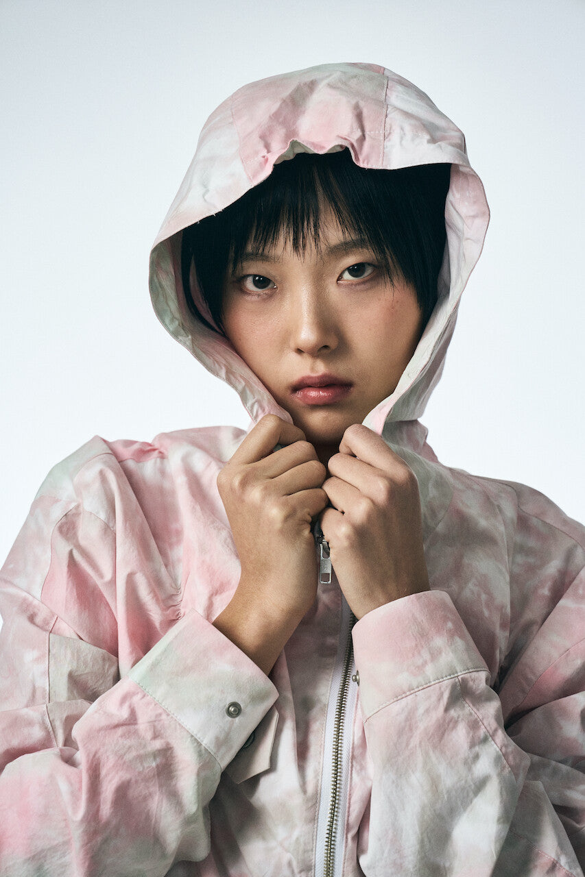 SHIRRING HOOD JUMPER_PINK
