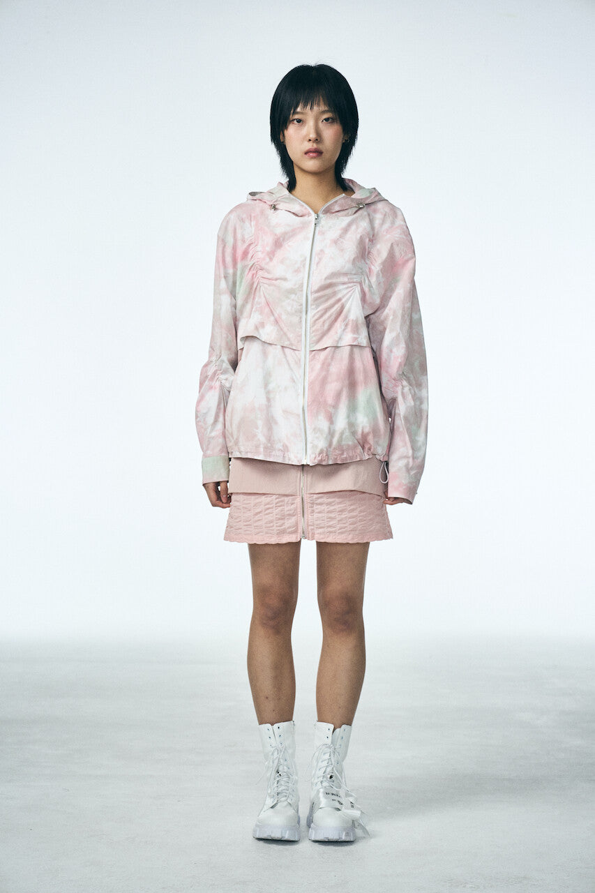 SHIRRING HOOD JUMPER_PINK