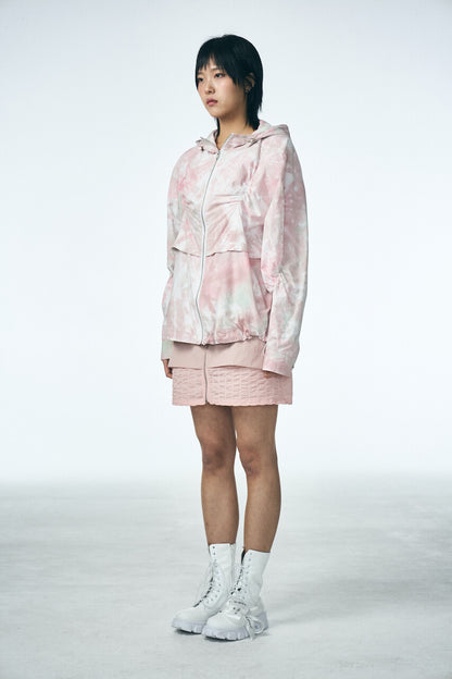 SHIRRING HOOD JUMPER_PINK
