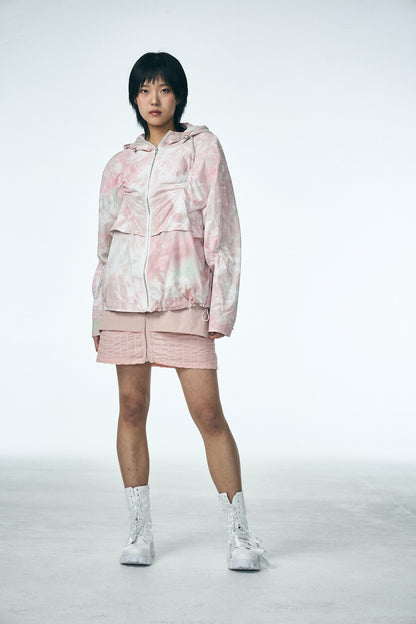 SHIRRING HOOD JUMPER_PINK
