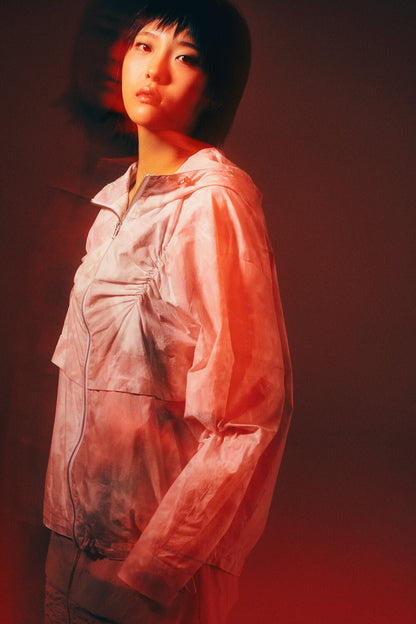 SHIRRING HOOD JUMPER_PINK