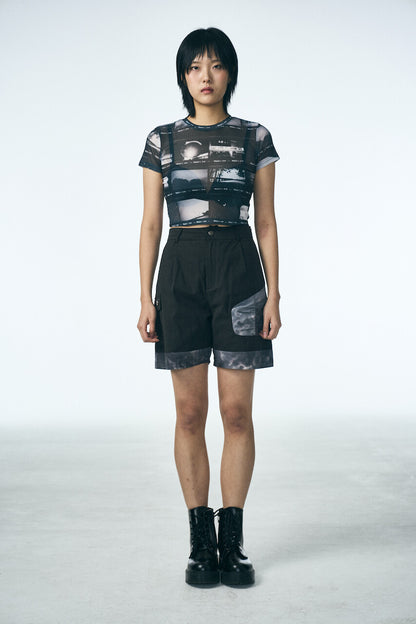SHIRRING POINT SHORTS_BLACK