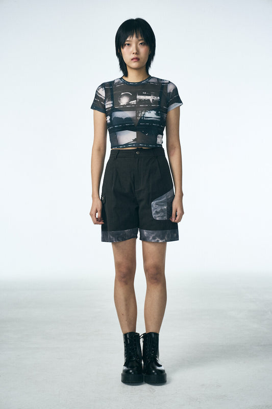 SHIRRING POINT SHORTS_BLACK