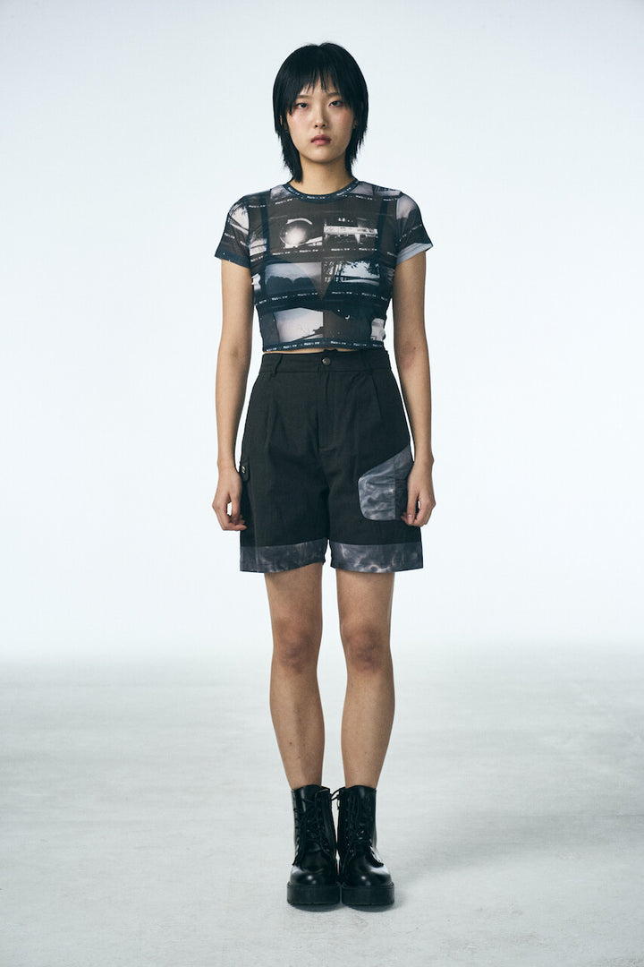 SHIRRING POINT SHORTS_BLACK