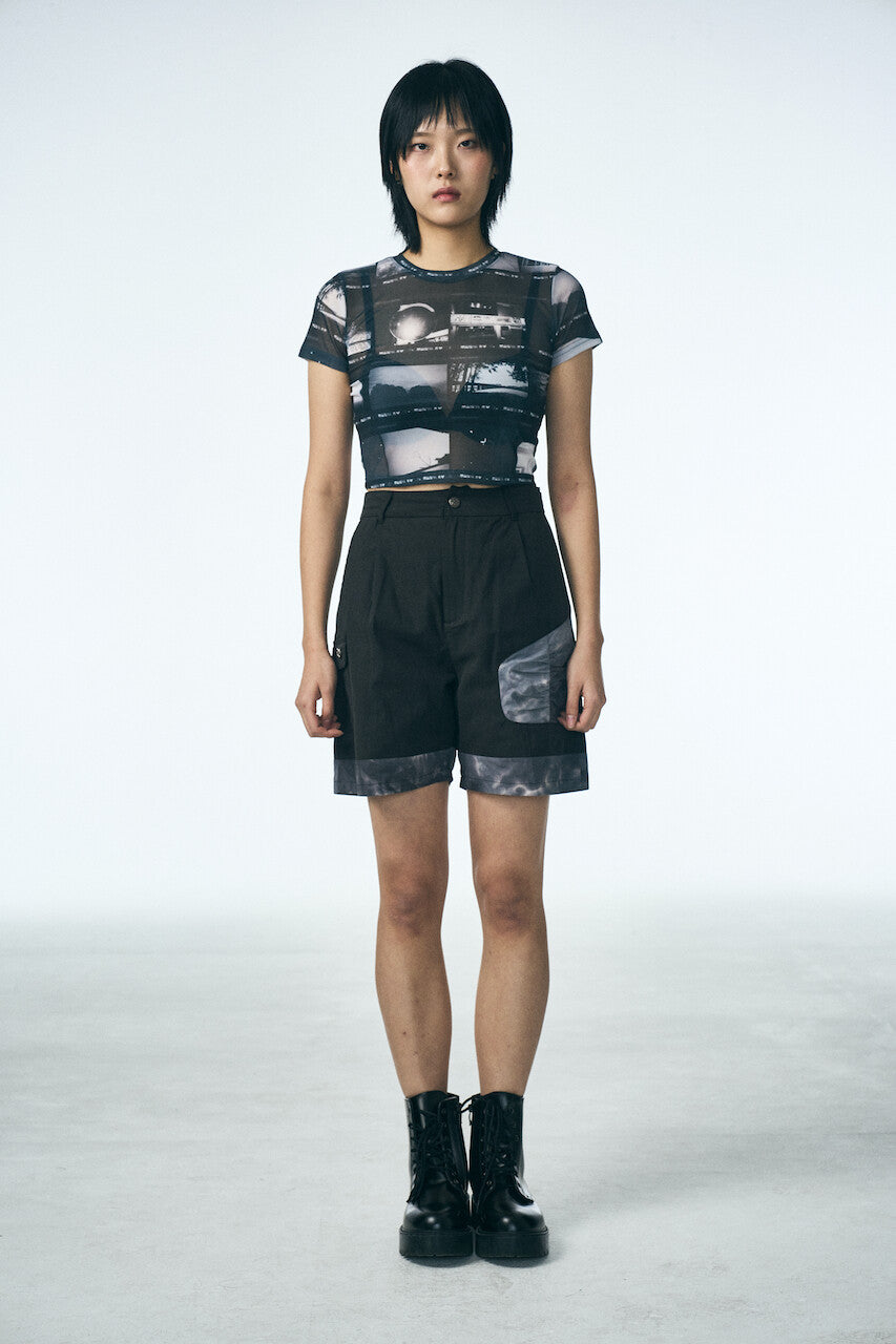 SHIRRING POINT SHORTS_BLACK