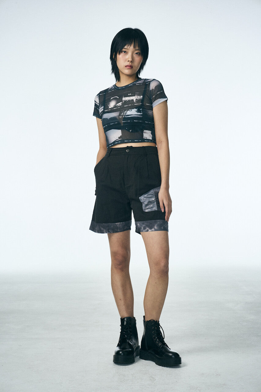 SHIRRING POINT SHORTS_BLACK