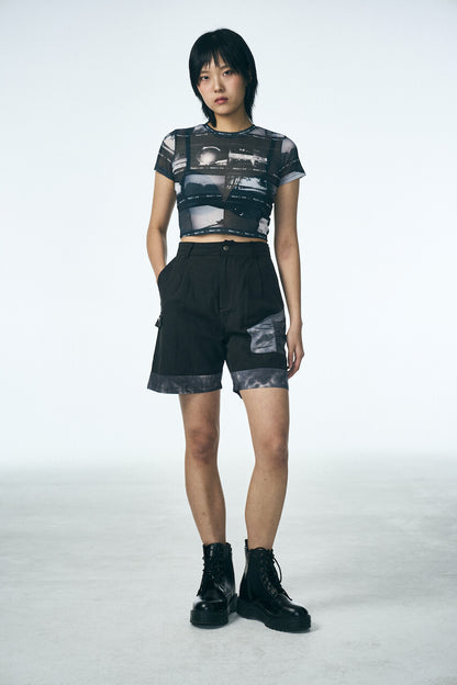 SHIRRING POINT SHORTS_BLACK