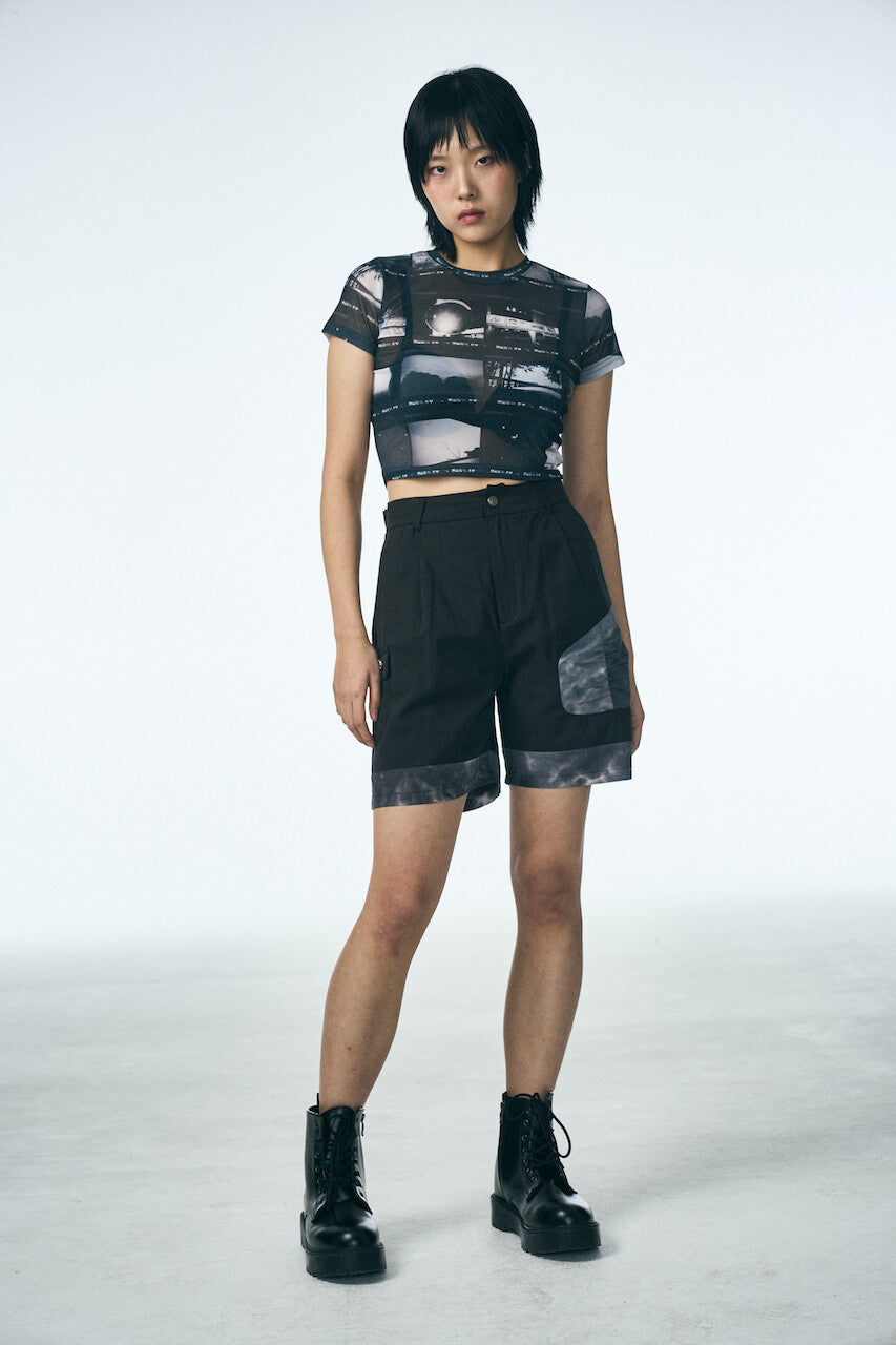 SHIRRING POINT SHORTS_BLACK
