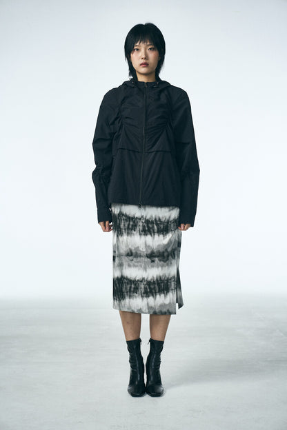 SHIRRING MIDI SKIRT_Washing film