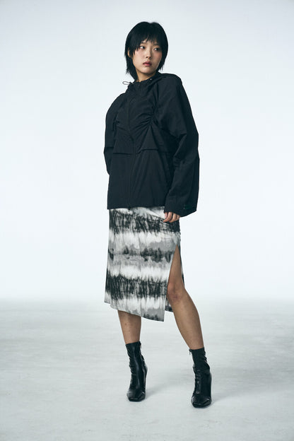 SHIRRING MIDI SKIRT_Washing film