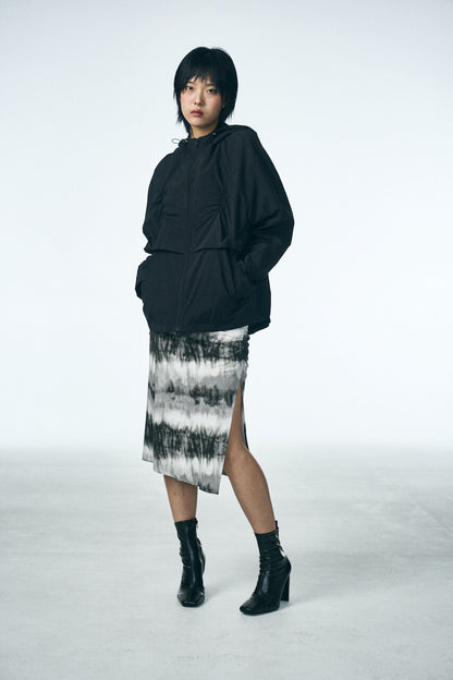 SHIRRING MIDI SKIRT_Washing film