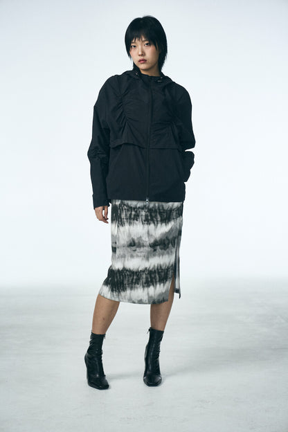 SHIRRING MIDI SKIRT_Washing film