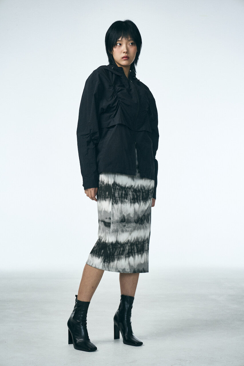 SHIRRING MIDI SKIRT_Washing film
