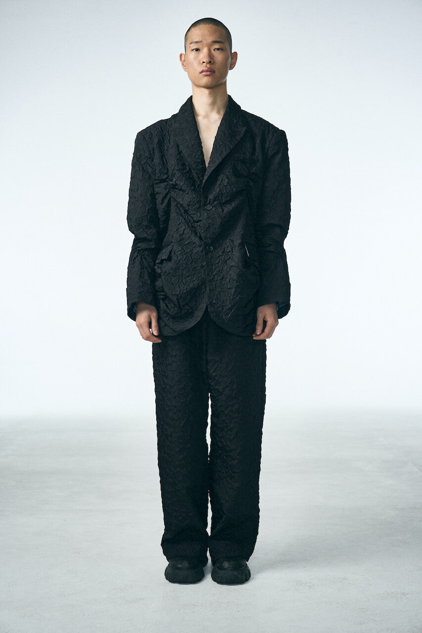 SHIRRING RAINDROP JACKET_BLACK