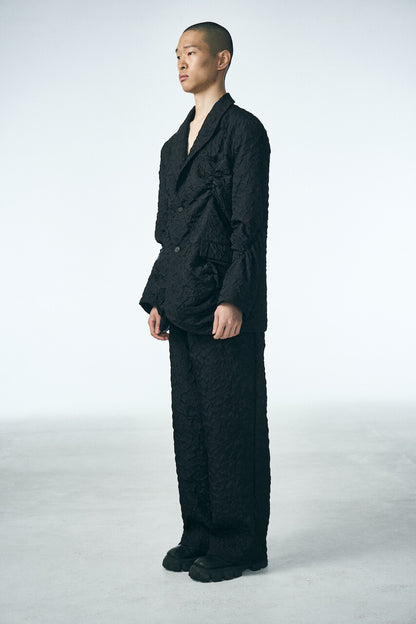 SHIRRING RAINDROP JACKET_BLACK