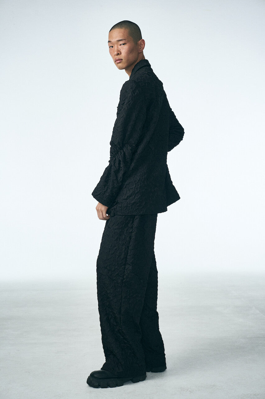 SHIRRING RAINDROP JACKET_BLACK