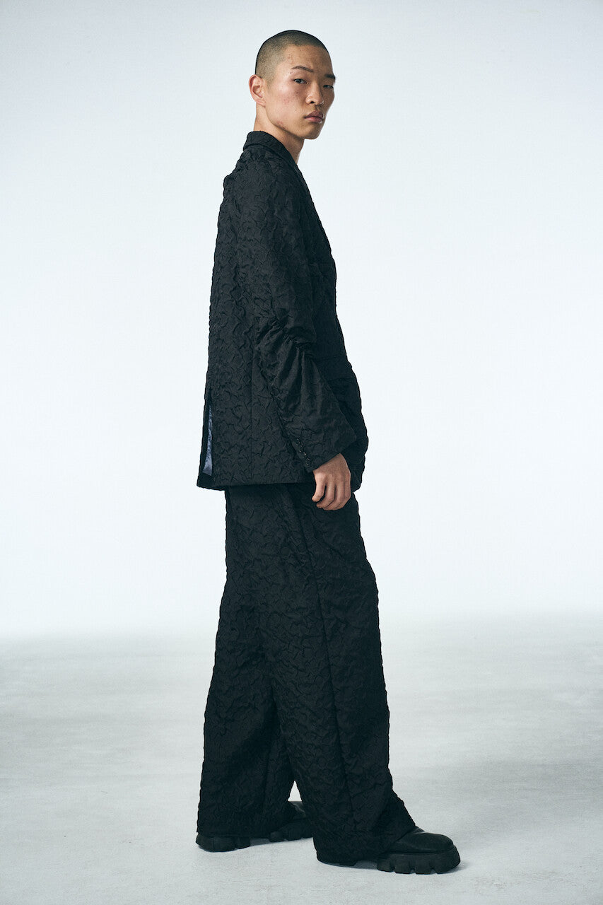 SHIRRING RAINDROP JACKET_BLACK
