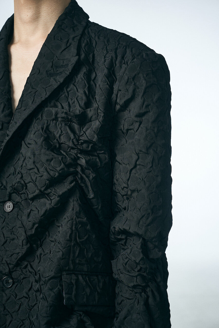 SHIRRING RAINDROP JACKET_BLACK
