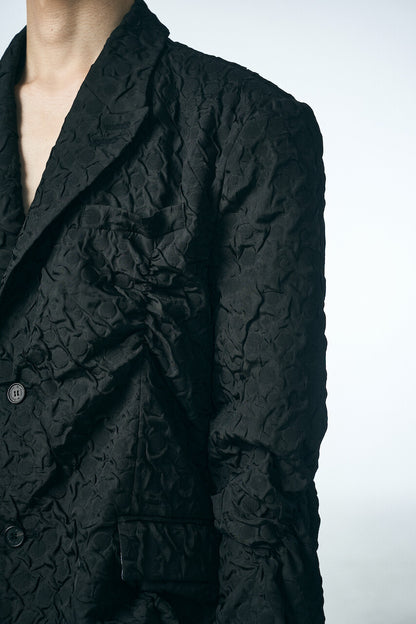 SHIRRING RAINDROP JACKET_BLACK