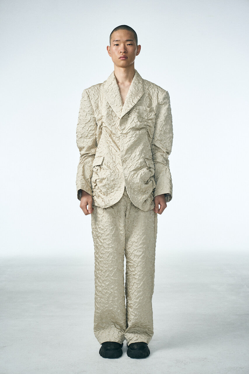 SHIRRING RAINDROP PANTS_BEIGE