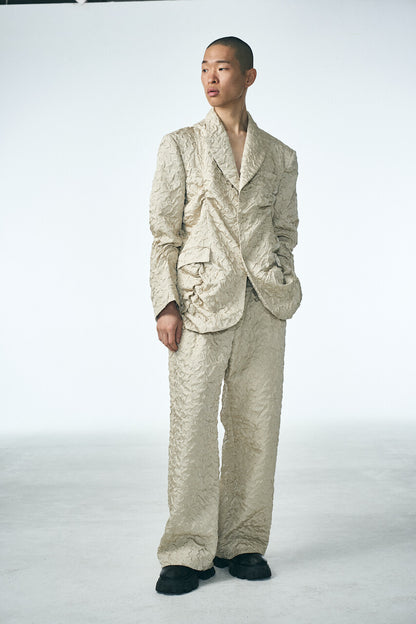 SHIRRING RAINDROP PANTS_BEIGE
