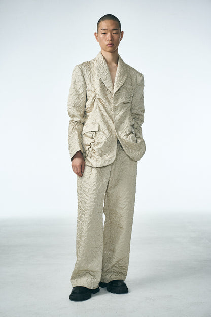 SHIRRING RAINDROP PANTS_BEIGE