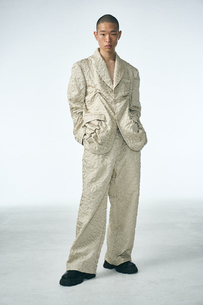 SHIRRING RAINDROP PANTS_BEIGE