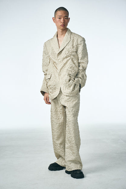 SHIRRING RAINDROP PANTS_BEIGE