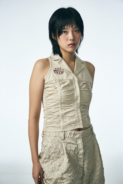 333 SHIRRING SLEEVELESS SHIRT_BE