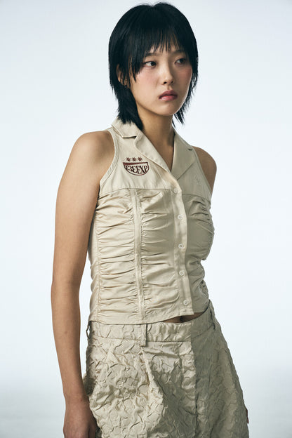 333 SHIRRING SLEEVELESS SHIRT_BE