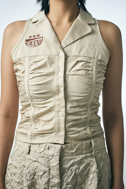 333 SHIRRING SLEEVELESS SHIRT_BE