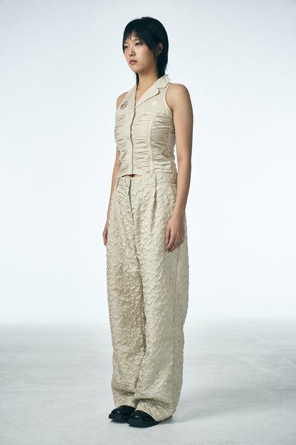 333 SHIRRING SLEEVELESS SHIRT_BE
