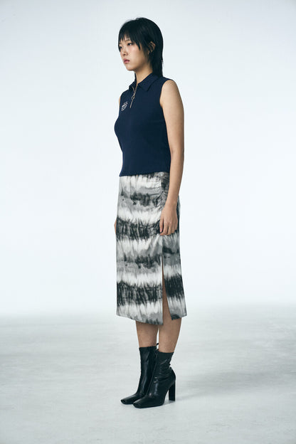 SHIRRING MIDI SKIRT_Washing film