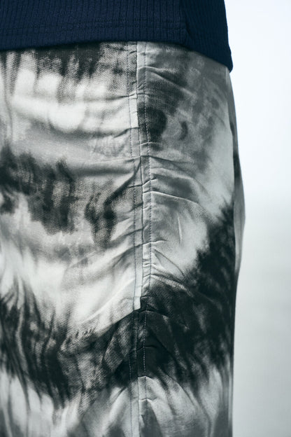 SHIRRING MIDI SKIRT_Washing film