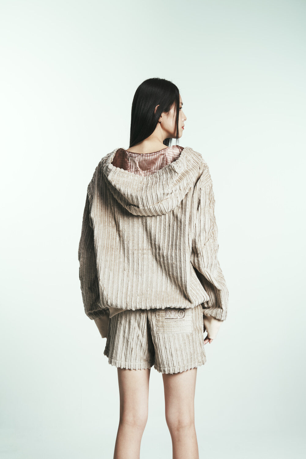 COTTON STRIPE FUR SHORT