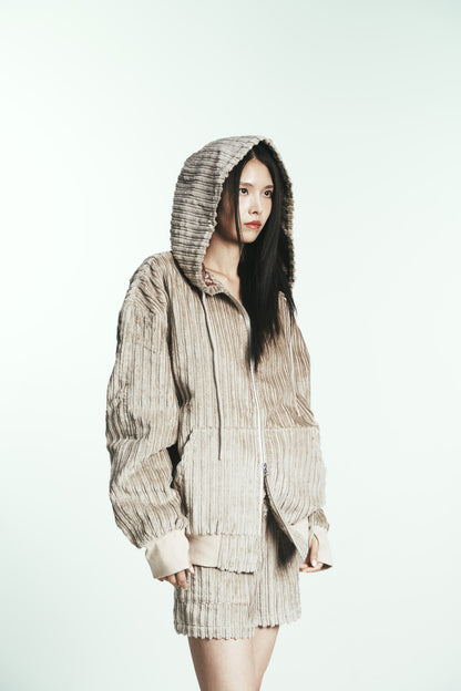 COTTON STRIPE FUR SHORT