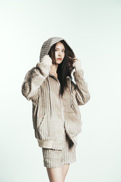 COTTON STRIPE FUR SHORT