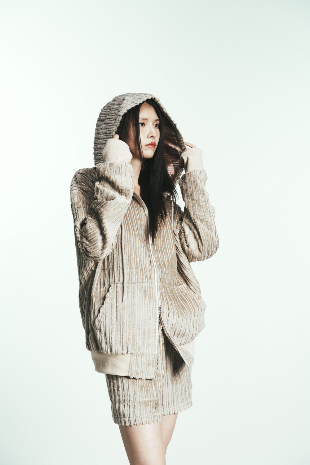 COTTON STRIPE FUR SHORT