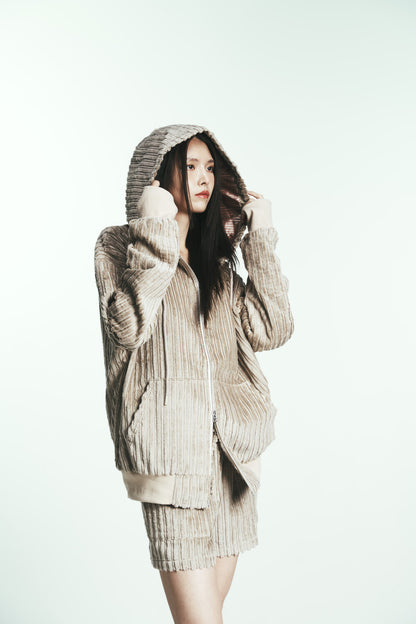 COTTON STRIPE FUR SHORT