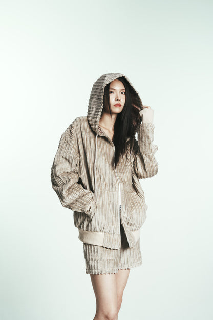 COTTON STRIPE FUR SHORT