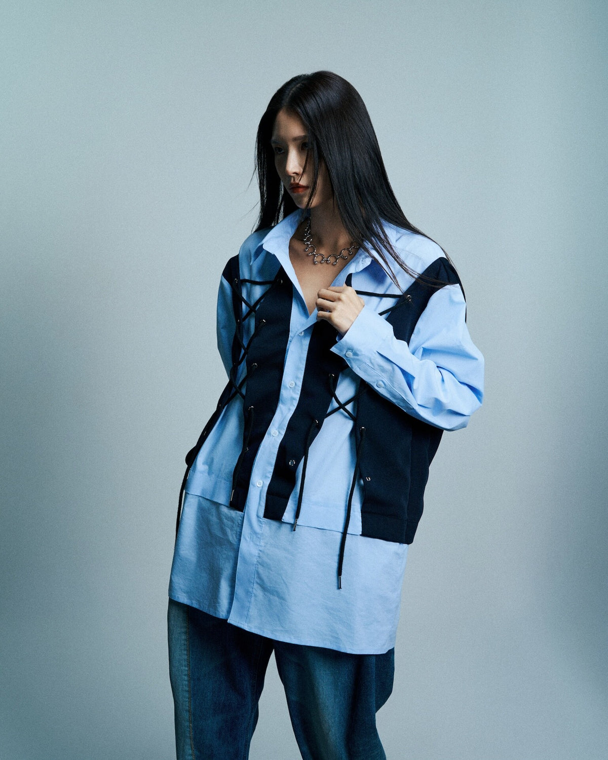 [PEGLEG X PHENOMENONSEEPER] CORSET DRESS SHIRT