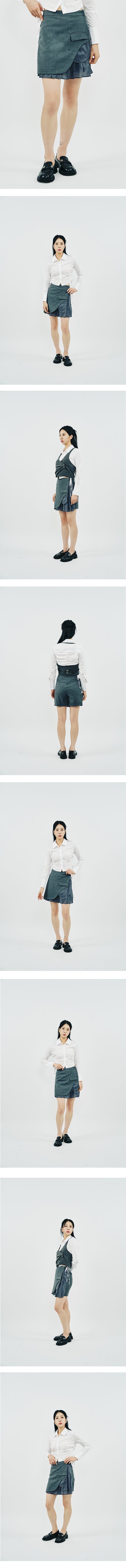 LINING PLEATS SKIRT