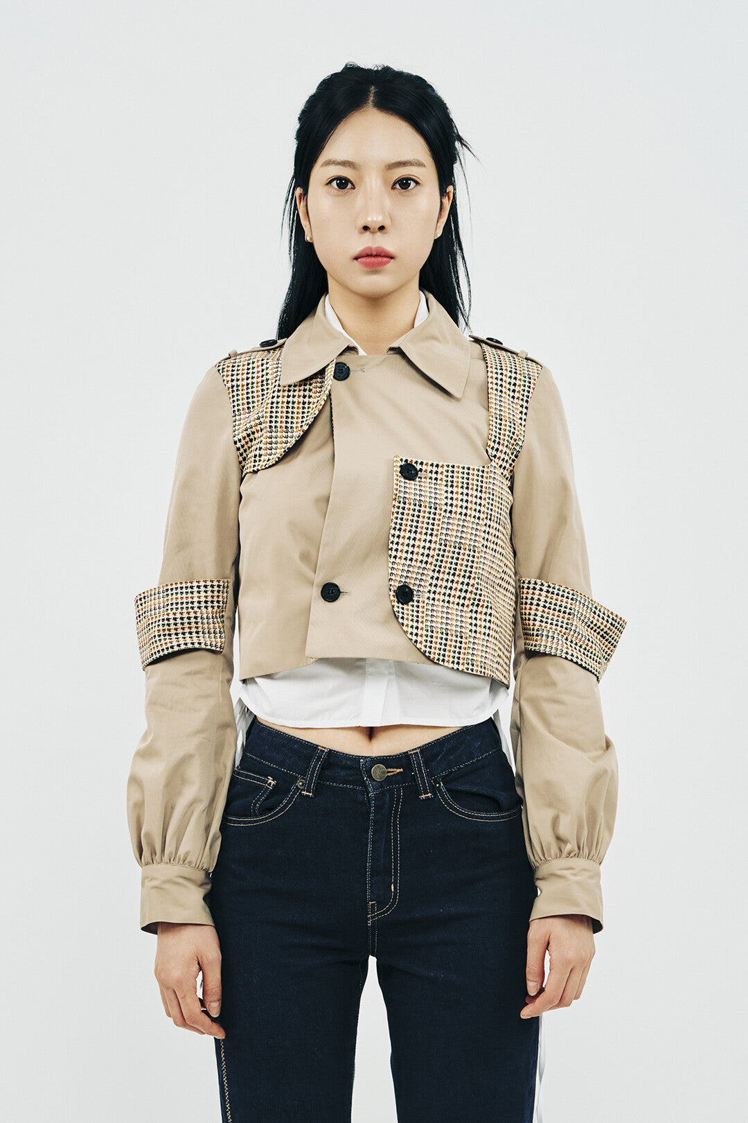 TRENCH CHECK SHORT JACKET